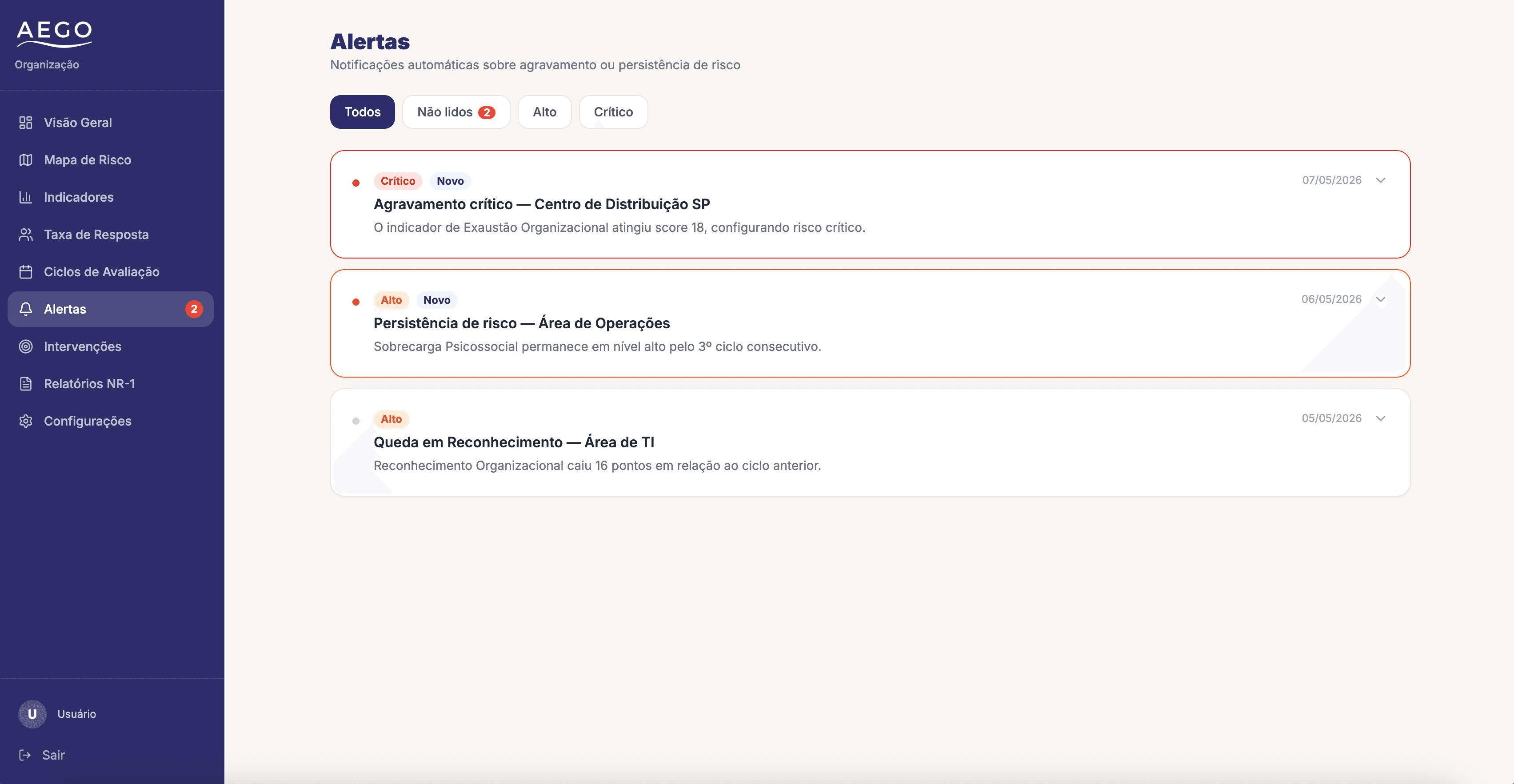 Alertas AEGO